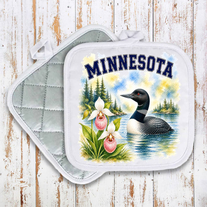 Minnesota State Bird and Animal Pot Holder