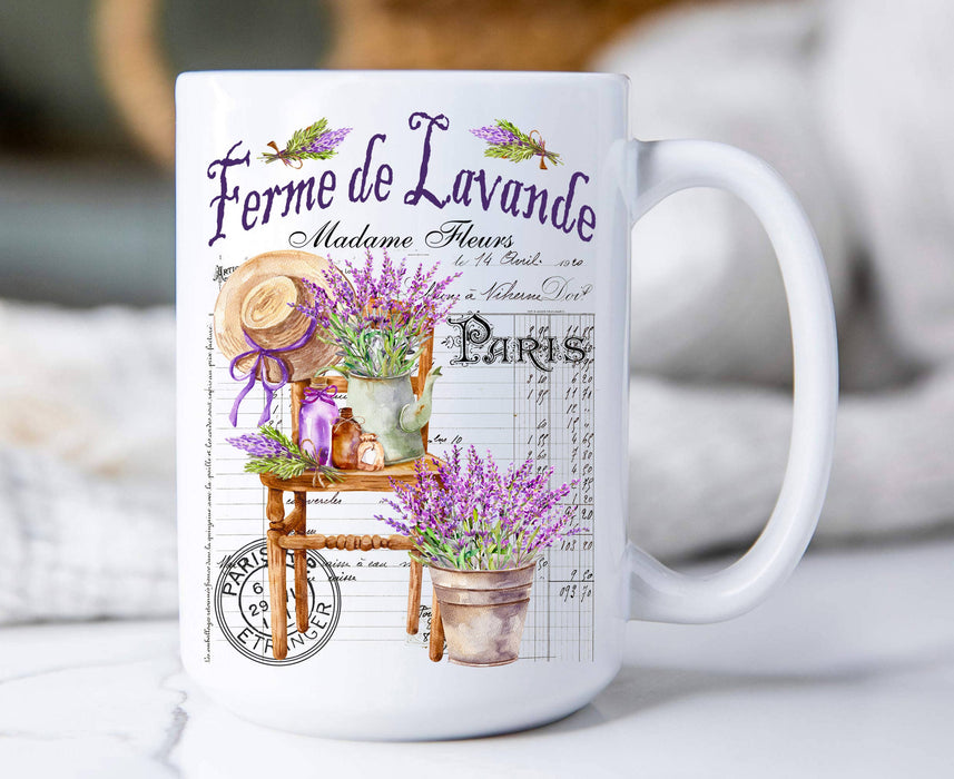 French Garden Lavender 15 oz Coffee Mug