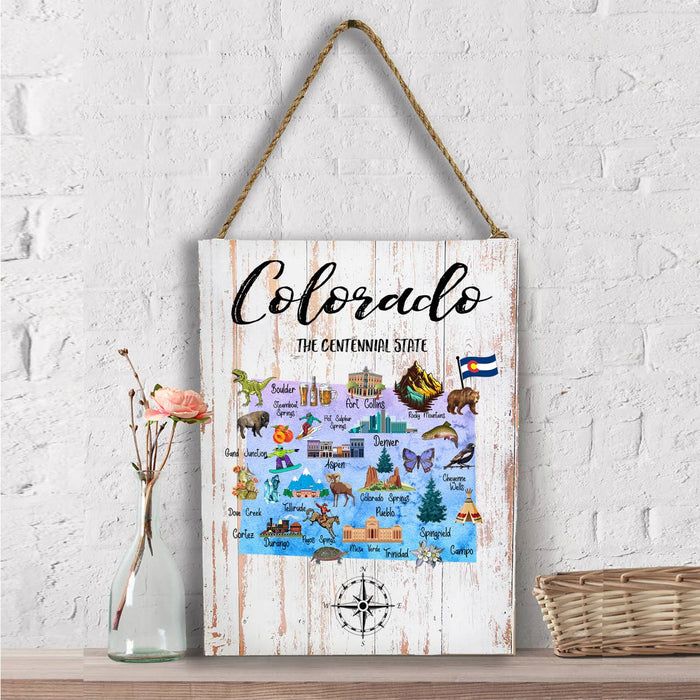 Colorado State Map Souvenir  Wall Decor
