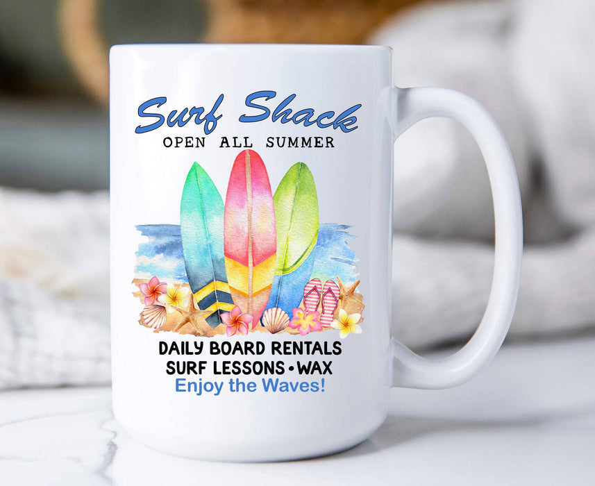 Surf Shack Enjoy the Waves Beach Coffee Mug