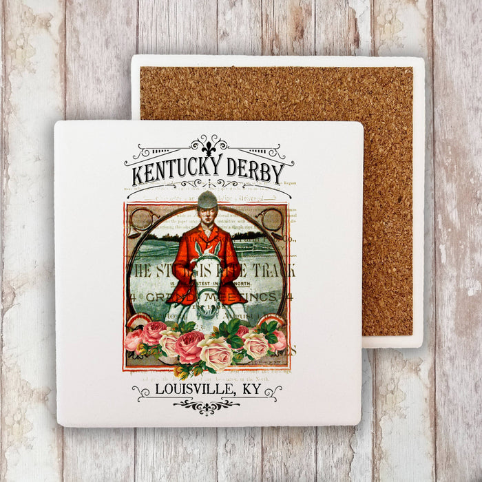 Kentucky Derby Louisville Vintage Stone Coaster