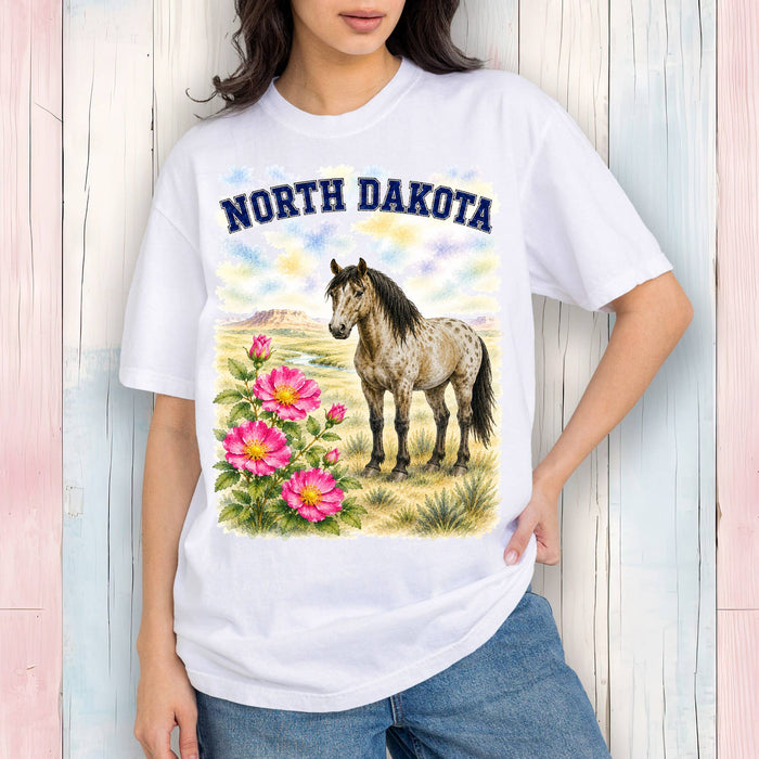 North Dakota State Bird and Animal T-Shirt