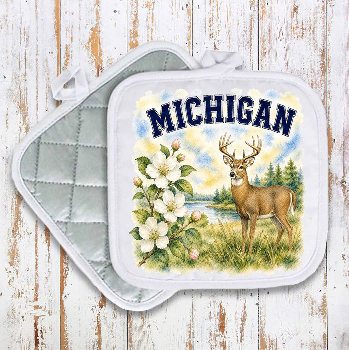 Michigan State Bird and Animal Pot Holder