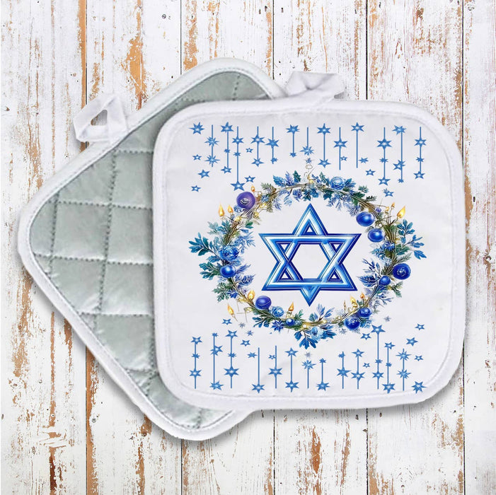 Hanukkah Star of David Pot Holder Oven Mitt