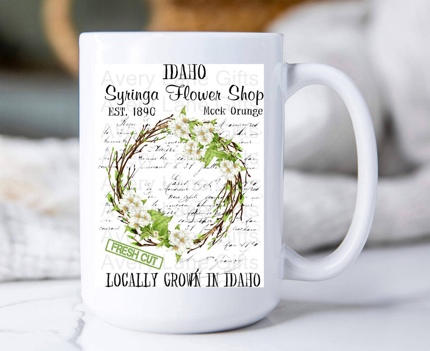 Idaho State Flower Mock Orange Syringa Coffee Mug