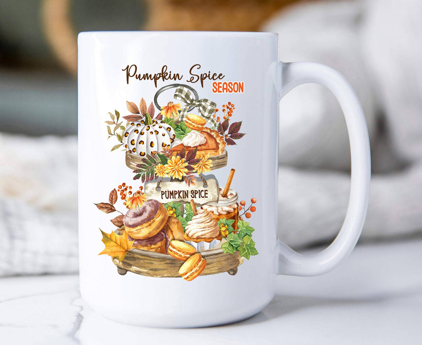 Fall Autumn Pumpkin Spice 2 Tier Tray  Coffee Mug