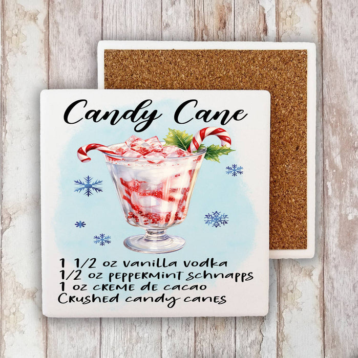 Christmas Cocktail Candy Cane Recipe Stone Coaster