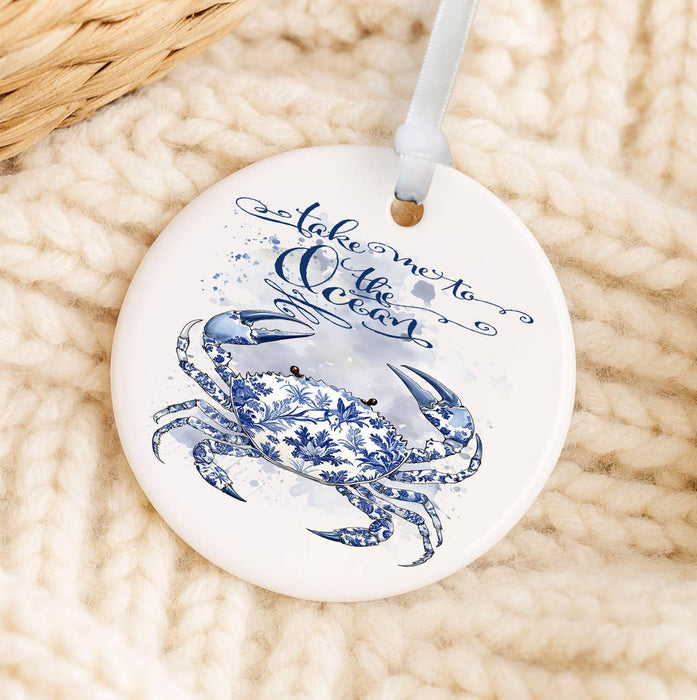 Chinoiserie Crab Take me to Ocean Ornament