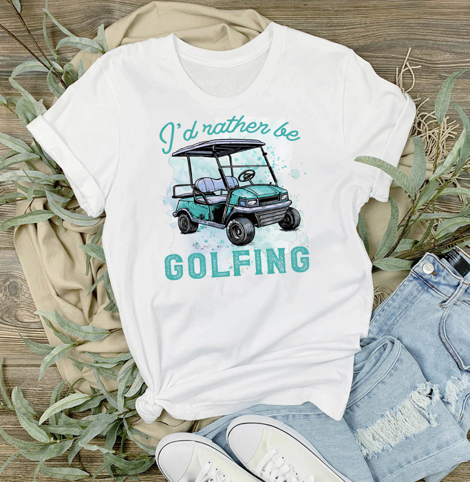I'd Rather be Golfing Blue T-Shirt