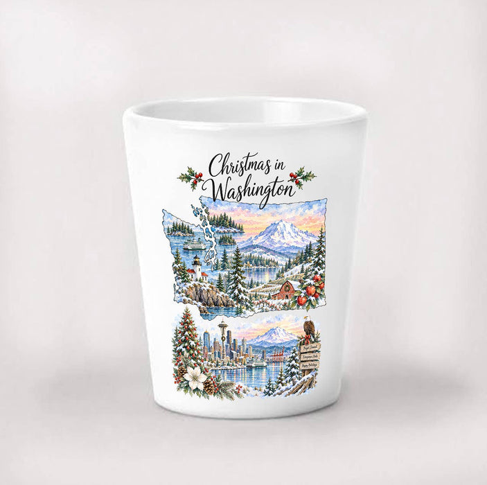 Christmas in Washington State Map Shot Glass