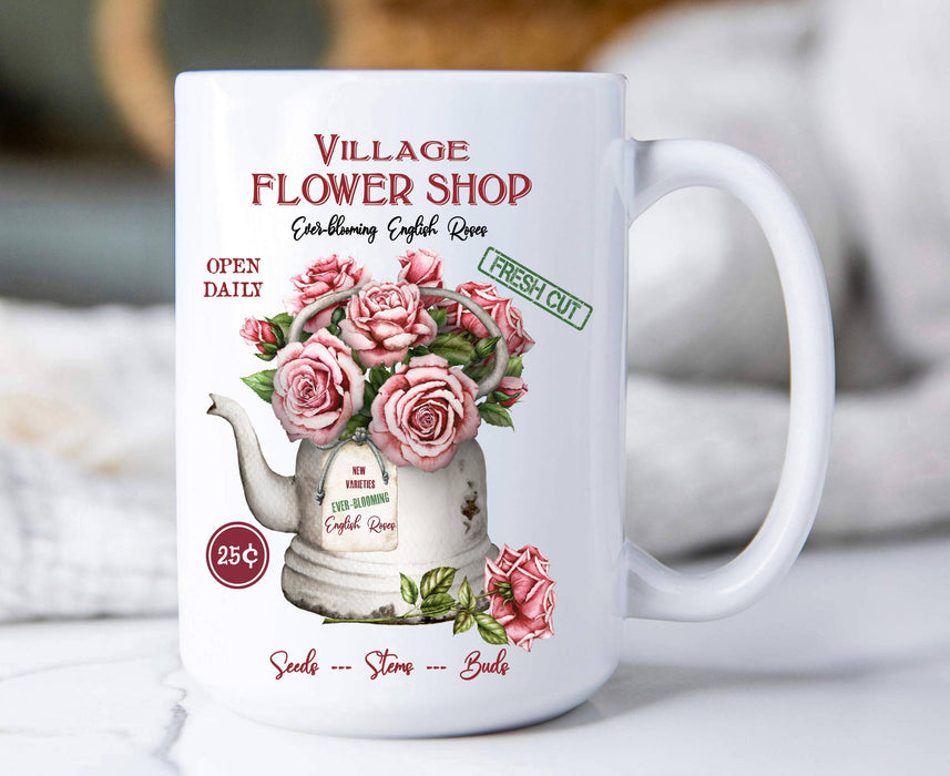 Village Flower Shop Roses  Coffee Mug