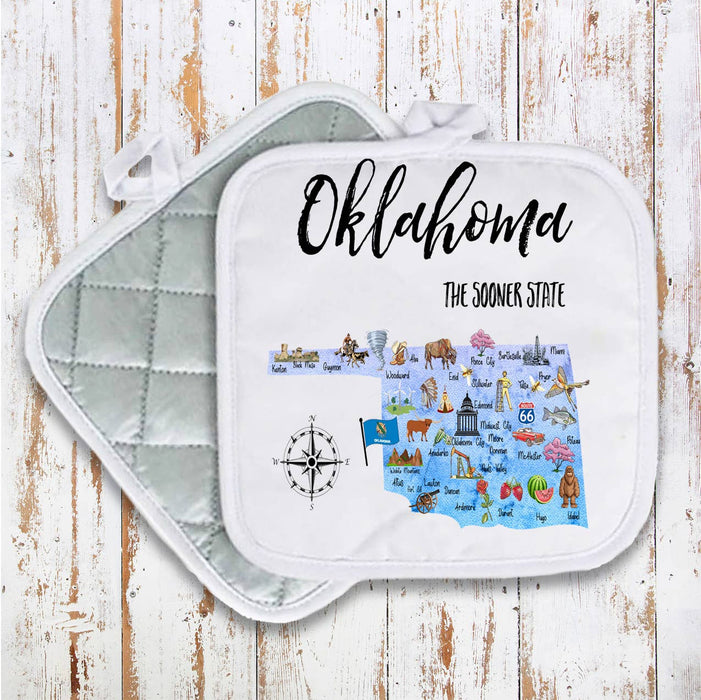 Oklahoma State Map Pot Holder Oven Mitt