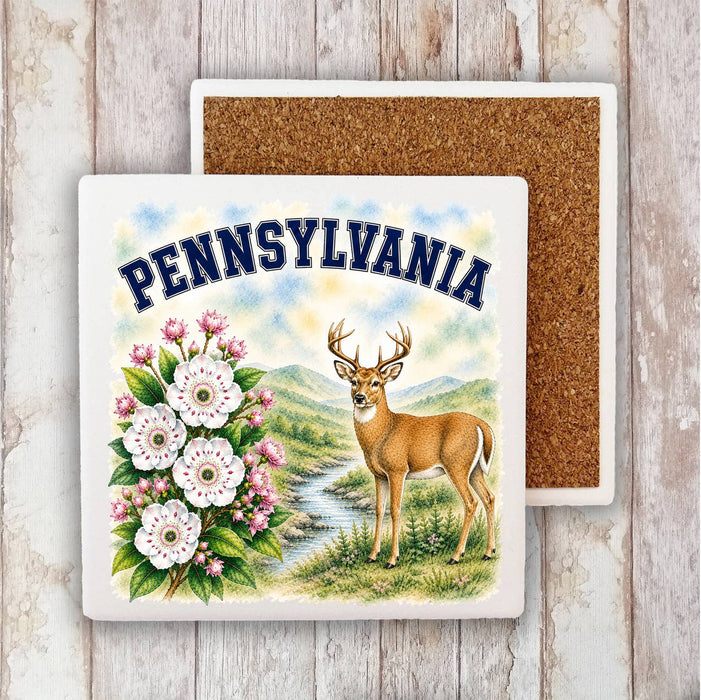 Pennsylvania State Bird and Animal Stone Coaster