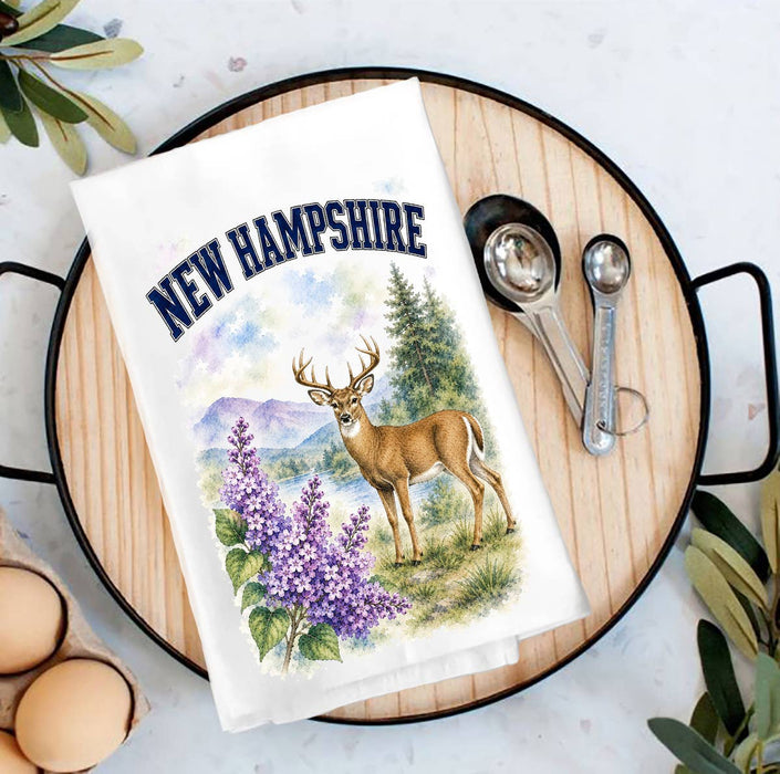 New Hampshire State Bird and Animal Tea Towel