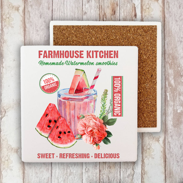 Farmhouse  Summer Watermelon Stone Coaster