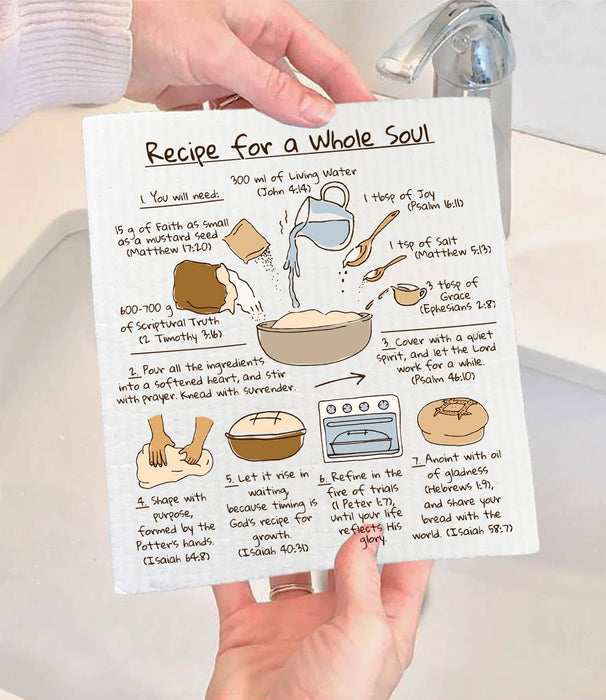 Spiritual Recipe for a Whole Soul Swedish Dishcloth