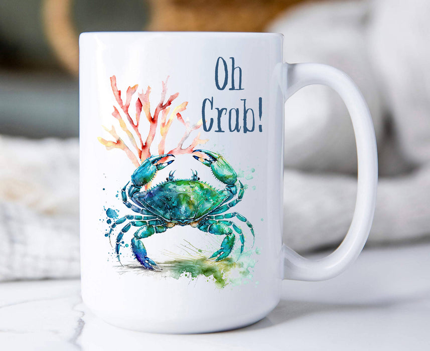 Coastal Beach Oh Crab Blue Crab Coffee Mug