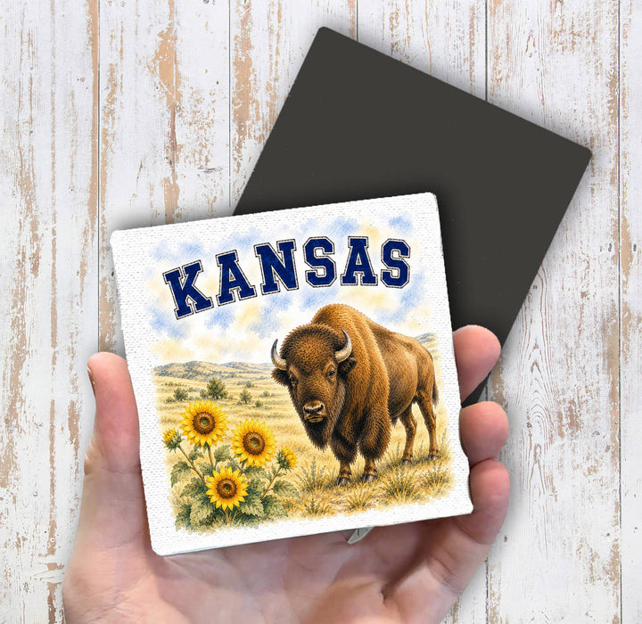 Kansas State Bird and Animal Magnet Fridge