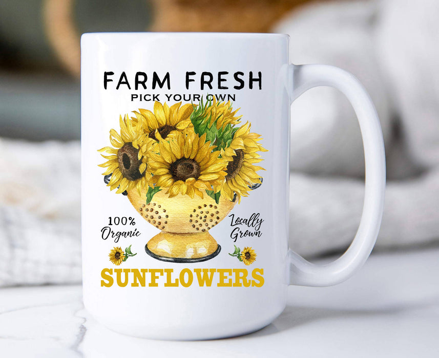 Farm Fresh Fall Autumn Sunflowers Coffee Mug