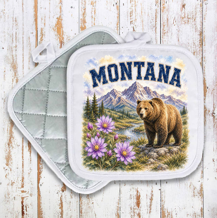 Montana State Bird and Animal Pot Holder