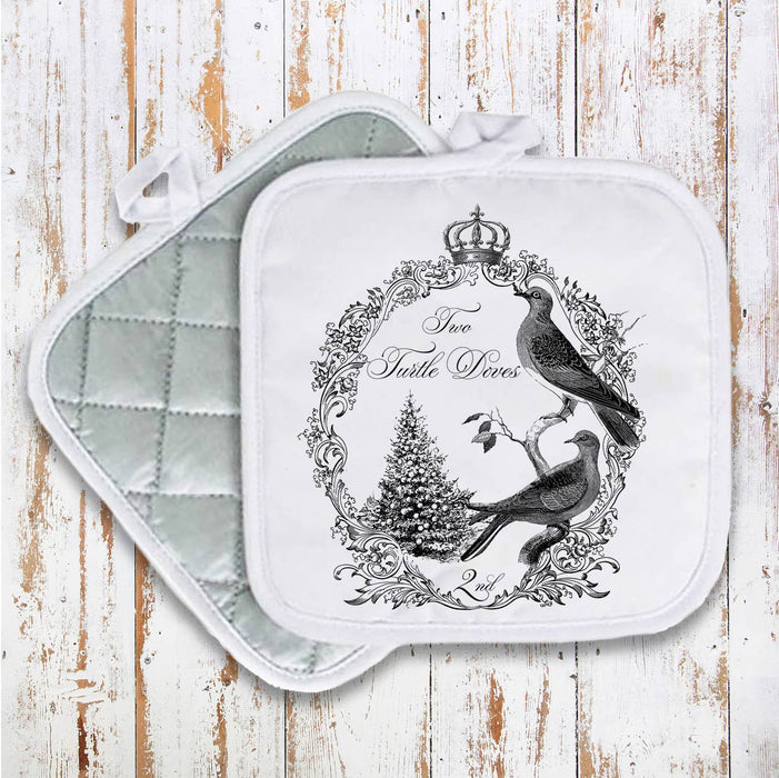 Two Turtle Doves Christmas, Pot Holder Oven Mitts