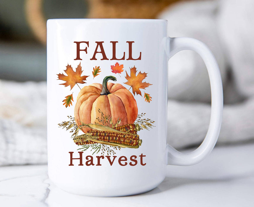Fall Harvest Pumpkin Corn Coffee Mugs
