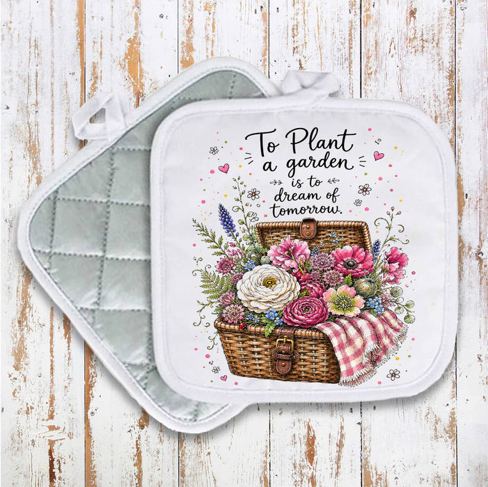 Plant a garden Flowers in basket Pot Holder