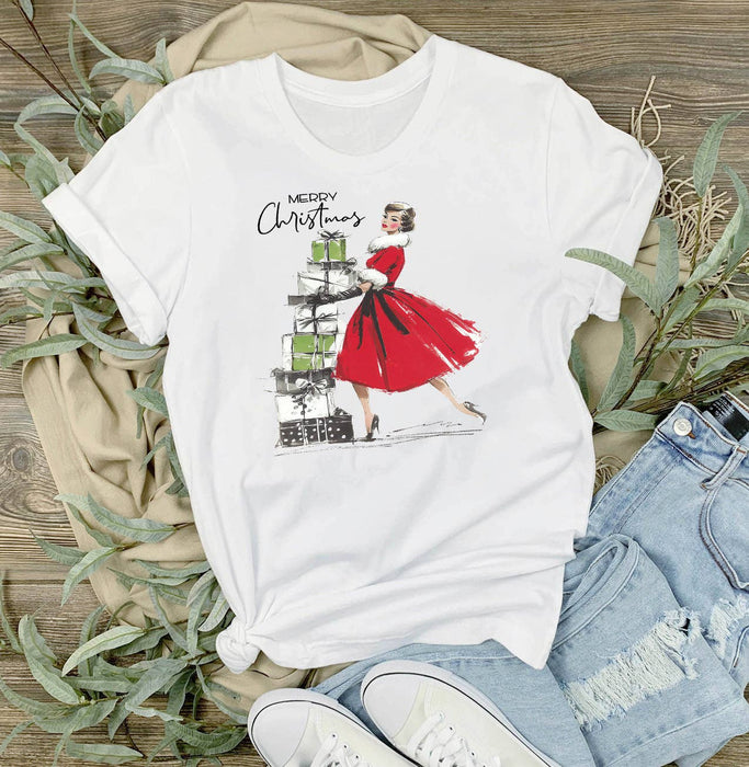 Retro Christmas 1950 Ladies T-Shirt