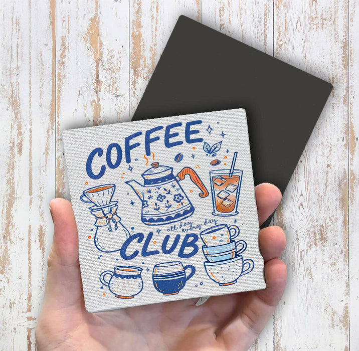 Retro Coffee Club All Day Magnet Fridge