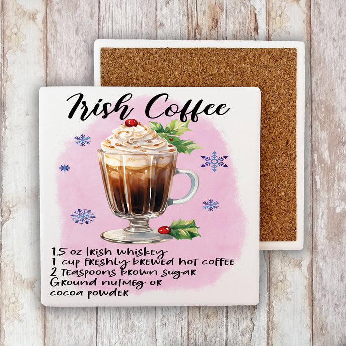 Christmas Cocktail irish Coffee Recipe Stone Coaster