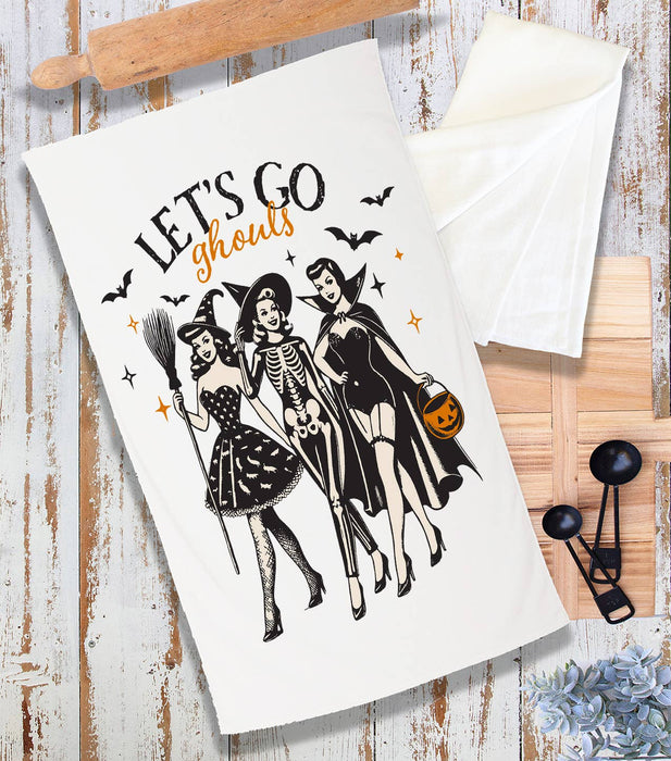 Halloween Retro Let's Go Ghouls Terry Towel