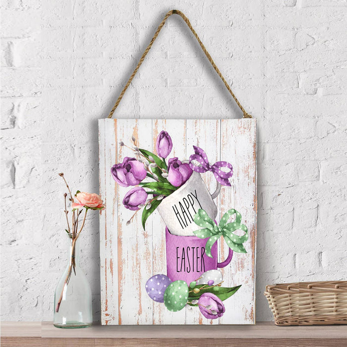 Happy Easter Tulips Coffee Mugs Wall Decor