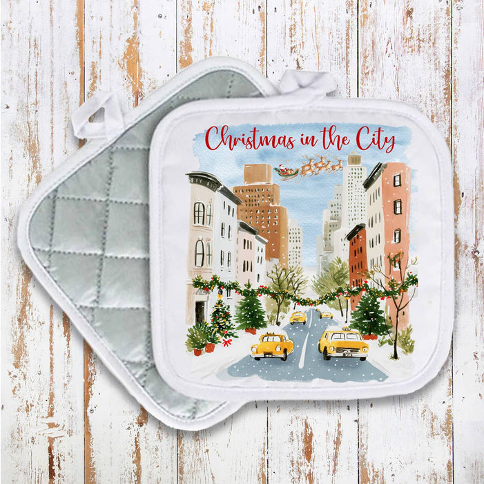 Christmas in the City Taxi Pot Holder