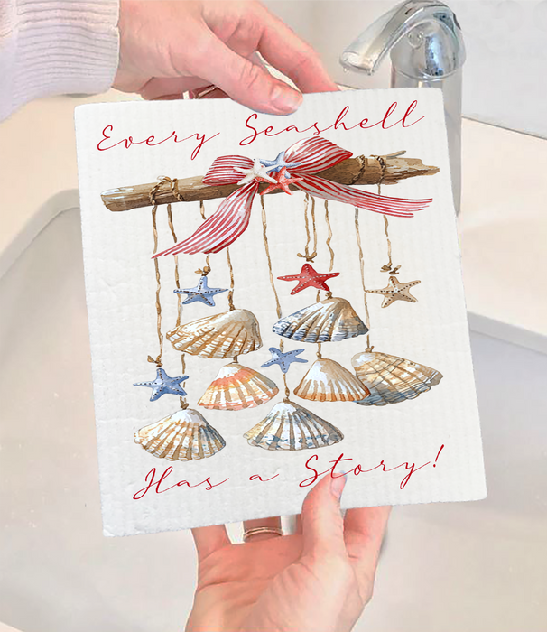 Every Seashell as a Story Beach  Swedish Dishcloth