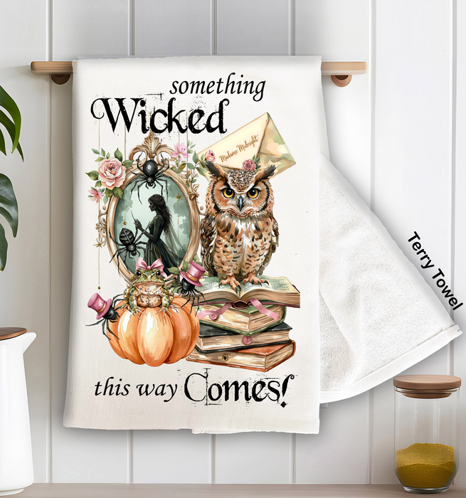 Halloween Something Wicked Comes Kitchen Terry Towel