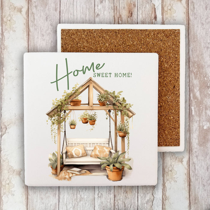 Home Sweet Home Proch Swing Stone Coaster