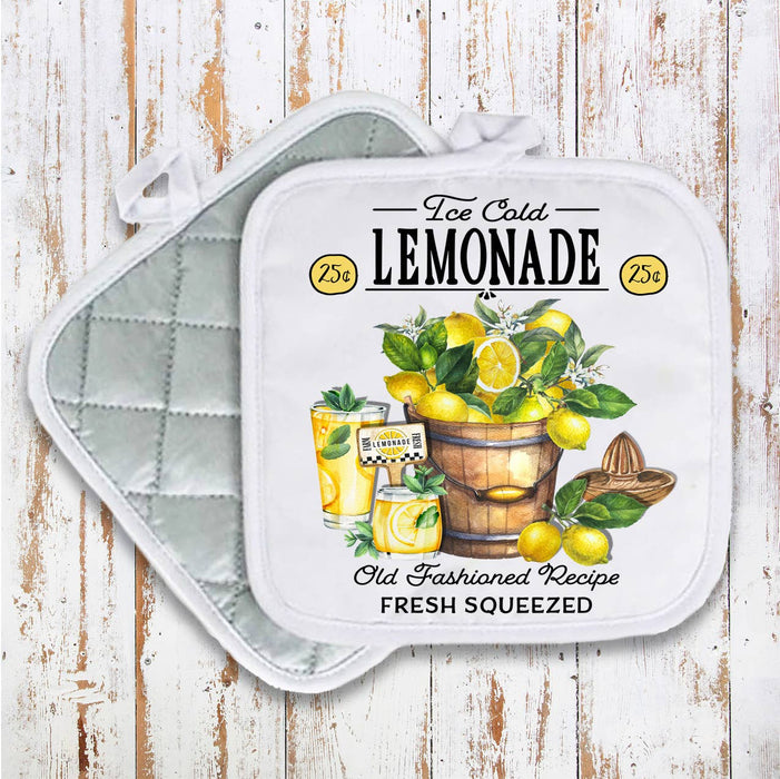 Modern Farmhouse Ice Cold Lemonade Pot Holder Oven Mitt