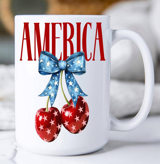 Patriotic Cherry America Coffee Mug