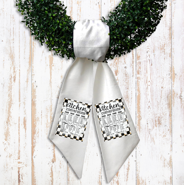 Checkered Kitchen Conversions Wreath Sash
