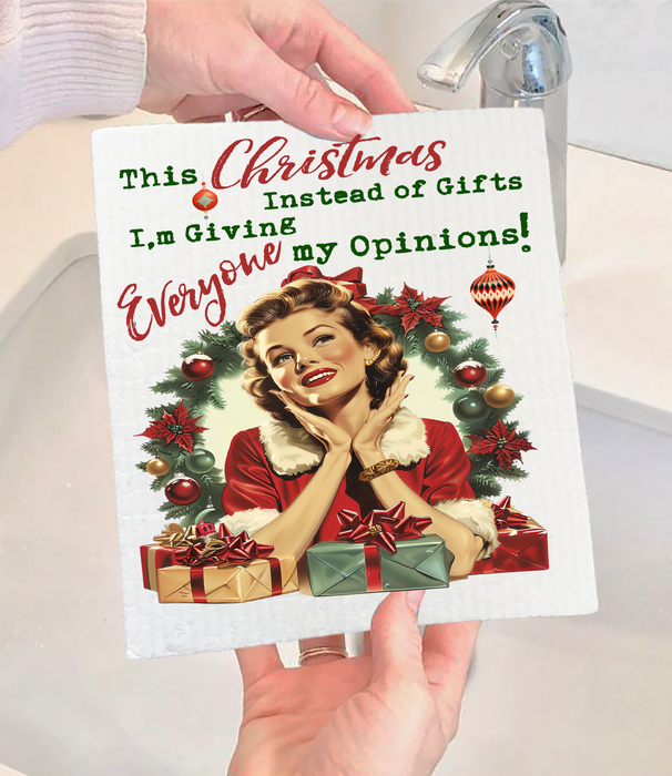 Christmas Funny Gifts My Opinions Swedish Dishcloth