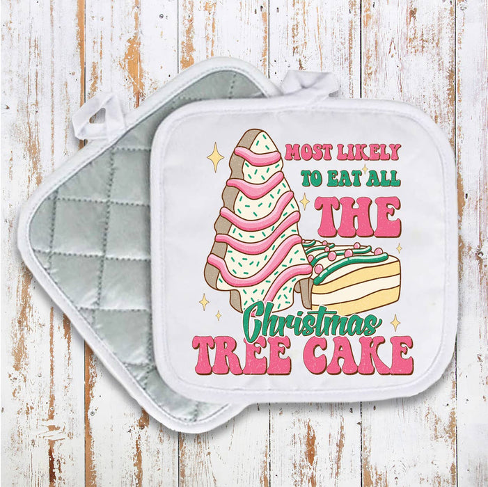 Christmas Eat Christmas Tree Cakes Pot Holder Oven Mitt