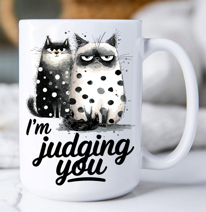 Cat I'm Judging You Coffee Mug