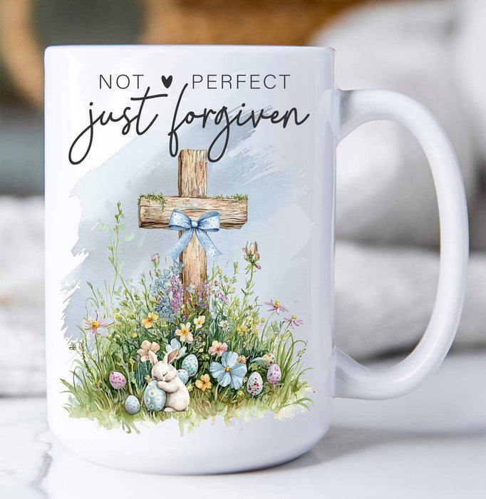 Not Perfect Just Forgiven Easter Cross Coffee Mug