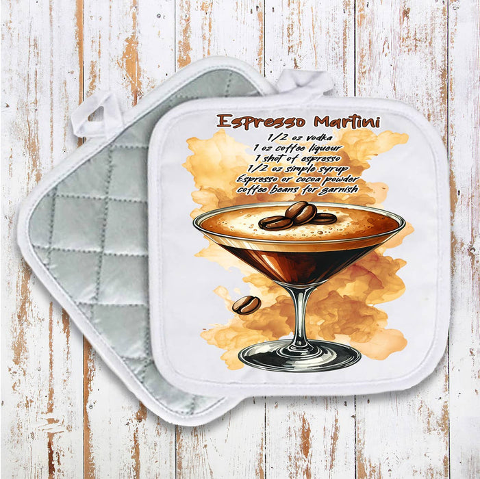 Summer Cocktail Espresso Martini Pot Holder Oven Mitt