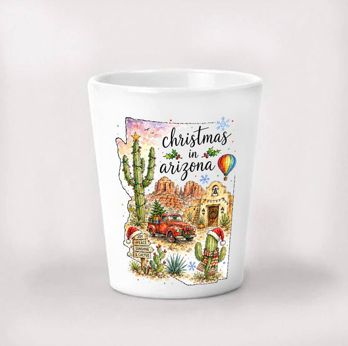 Christmas in Arizona State Map Shot Glass