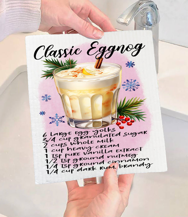 Christmas Cocktail Classic Eggnog Recipe Swedish Dishcloth