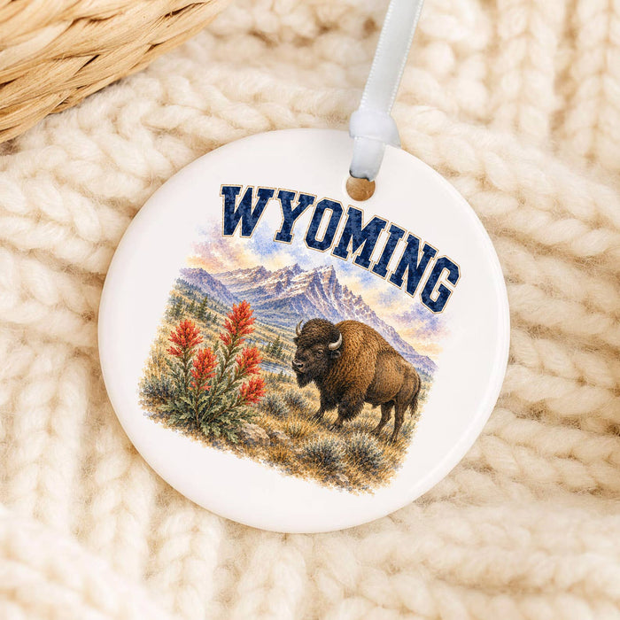 Wyoming State Bird and Animal Ornament