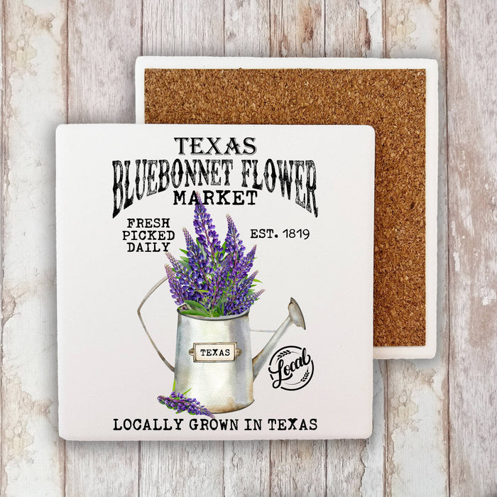 Texas State Flower Bluebonnet Souvenir Stone Coaster