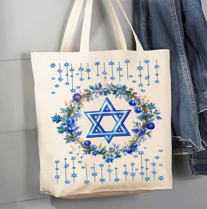 Hanukkah Star of David Canvas Tote Bag