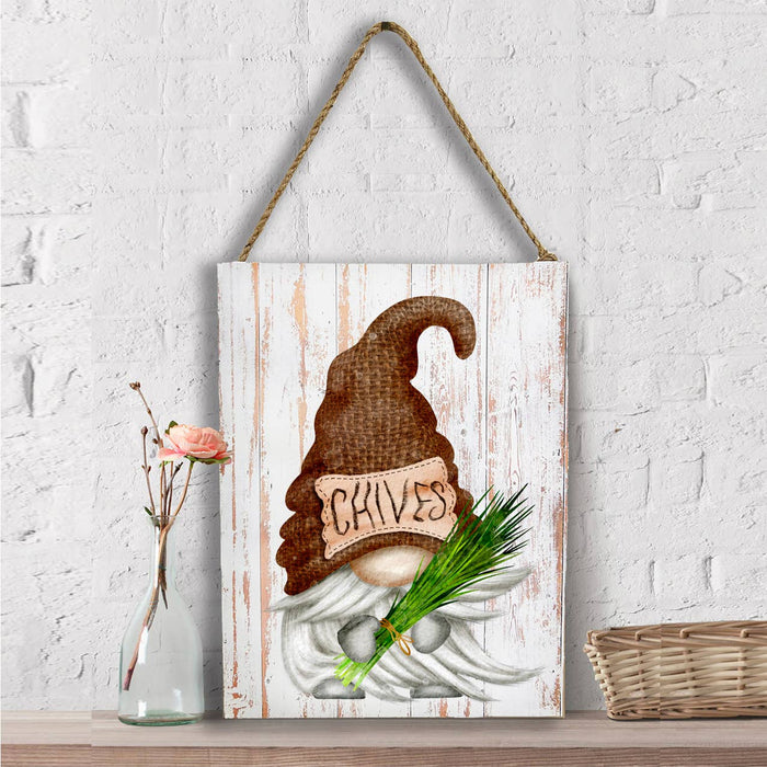 Gnome Herbs Chives  Wall Decor